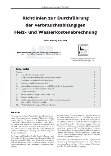 Verbänderichtlinien 2011 - Arbeitsgemeinschaft Heiz- und ...