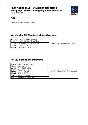 Fachhochschul - Studienvertretung