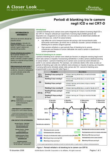 Periodi di blanking tra le camere negli ICD e nei ... - Boston Scientific