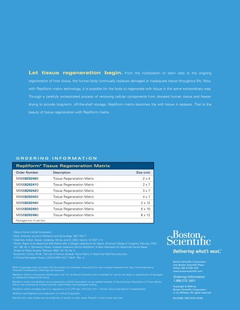 Guided Tissue Regeneration - Boston Scientific