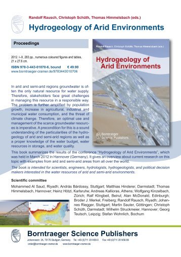 Hydrogeology of Arid Environments - BGR