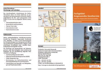 Fachgebiet Angewandte Geothermie - Technische UniversitÃ¤t ...