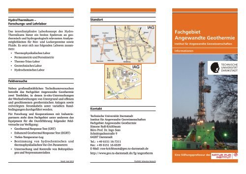 Fachgebiet Angewandte Geothermie - Technische UniversitÃ¤t ...