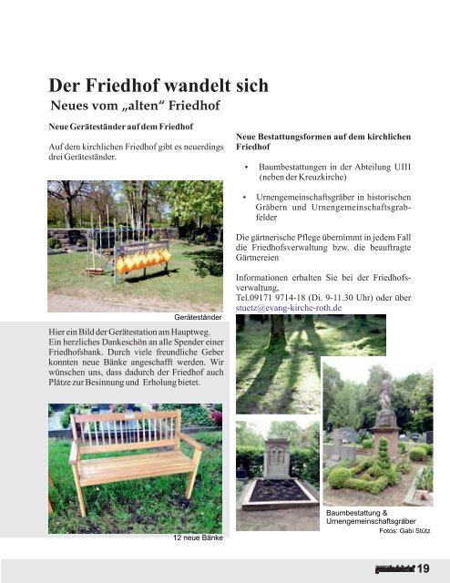 Evang. Kirchengemeinde Roth - Gemeindebrief August - November 2014 "Auszeit"