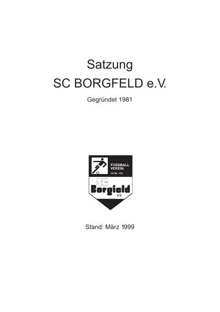 satzung sc borgfeld - SC Borgfeld e.V.