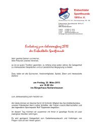 Einladung zum Jahresempfang 2013 der Eisbachtaler Sportfreunde