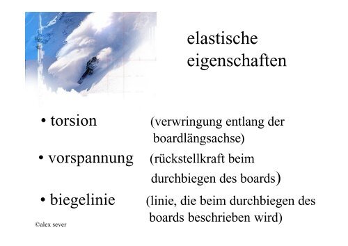 Materialkunde-Snowboard PrÃ¤sentation fÃ¼r LCD/Overhead-Projektion