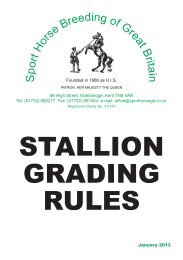 Stallion Grading Rules - Sport Horse Breeding of Great Britain