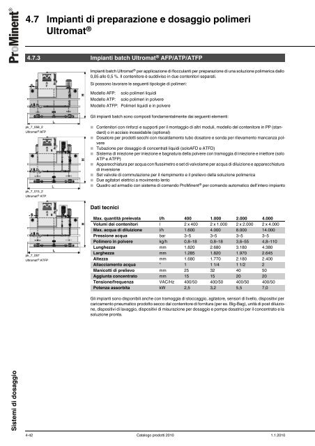 Catalogo prodotti ProMinent® 2010 - Sport Industry Directory