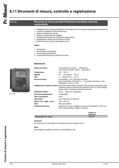 Catalogo prodotti ProMinent® 2010 - Sport Industry Directory