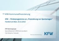 KfW - FÃ¶rderprogramme zur Finanzierung von ... - Sportinfra