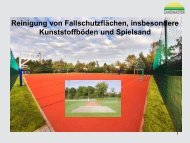 Reinigung von Fallschutz und KuststoffbelÃ¤gen ... - Sportinfra