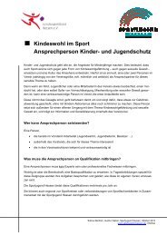 Kindeswohl - Ansprechperson Kinderschutz - Sportjugend Hessen