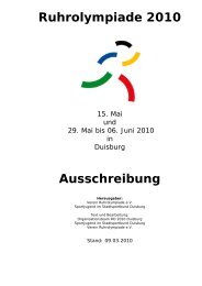 Ruhrolympiade 2010 Ausschreibung - Sportjugend Bochum