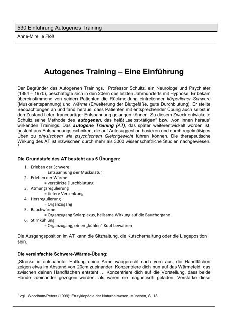 Autogenes Training Text Zum Vorlesen