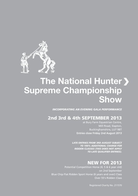 Hunter Show Schedule 2013 - Sport Horse Breeding of Great Britain