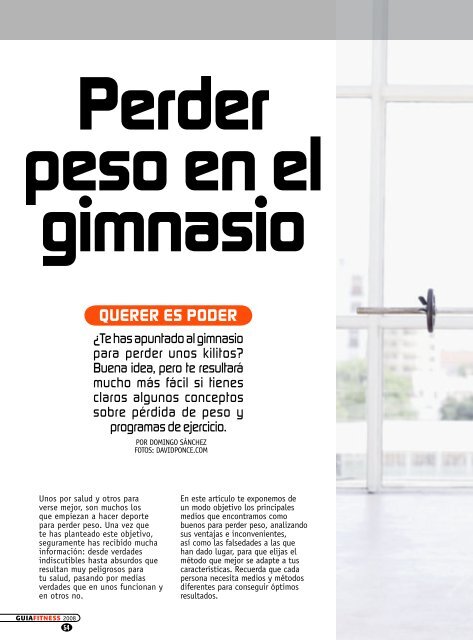 Perder peso en El Gimnasio - Sportlife.es
