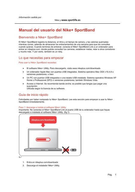 Manual del usuario del Nike+ SportBand - Sportlife.es