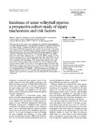 Incidence of acute volleyball injuries: a prospective cohort study of ...