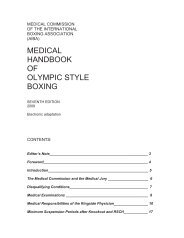 MEDICAL HANDBOOK OF OLYMPIC STYLE BOXING - AIBA