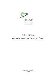 S 1- Leitlinie Vorsorgeuntersuchung im Sport - DGSP