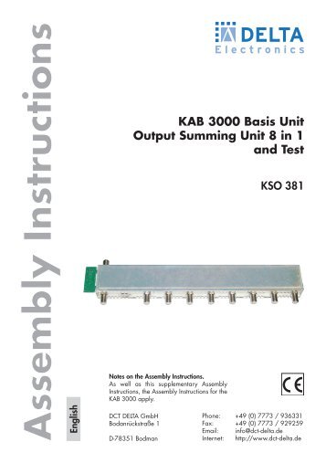 KAB 3000 Basis Unit Output Summing Unit 8 in 1 and Test