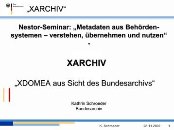 XArchiv Schema und Beispiel - nestor