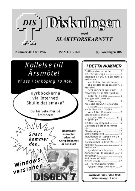 okt 1996 - DIS