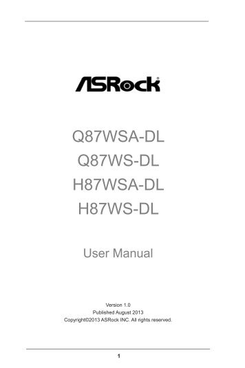 Q87WS-DL H87WS-DL - ASRock