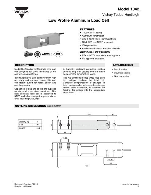 Model 1042 Low Profile Aluminum Load Cell