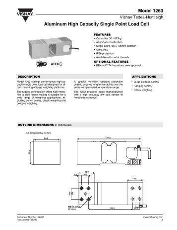 Model 1263 Aluminum High Capacity Single Point Load Cell