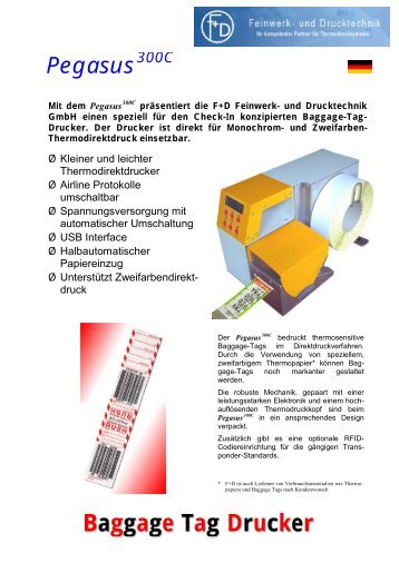 Baggage Tag Drucker - F+D Feinwerk