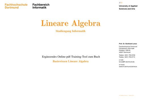 Basiswissen Lineare Algebra - Informatik an der FH Dortmund ...