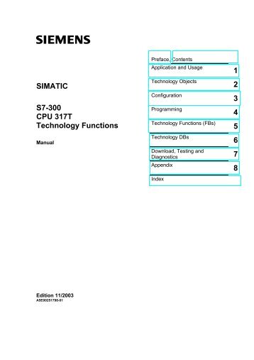 SIMATIC S7-300 CPU 317T Technology Functions