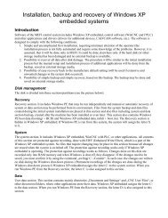 Installation, backup and recovery of Windows XP embedded systems