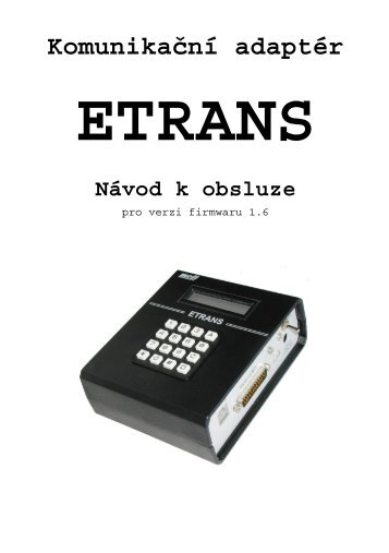 nÃ¡vod k obsluze etransu pro verzi firmwaru 1.6