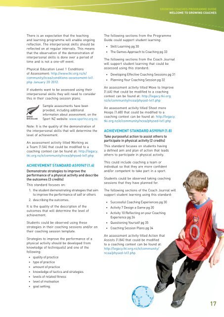 Growing Coaches Programme Guide - Sport New Zealand