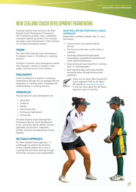 Growing Coaches Programme Guide - Sport New Zealand
