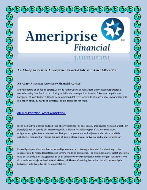 An Abney Associates Ameriprise Financial Advisor: Asset Allocation