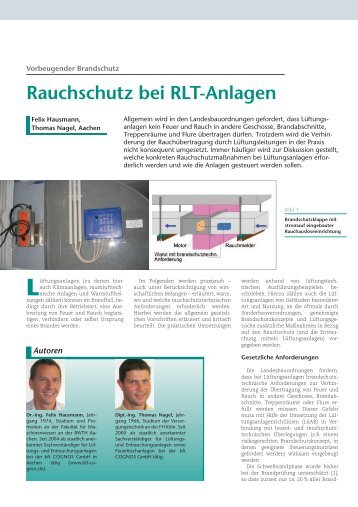 Rauchschutz bei RLT-Anlagen - BFT Cognos GmbH