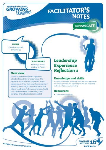 Leadership Experience Reflection 1 - Sport New Zealand