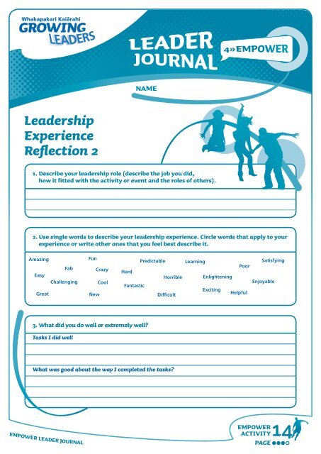 Leadership Experience Reflection 2 - Sport New Zealand