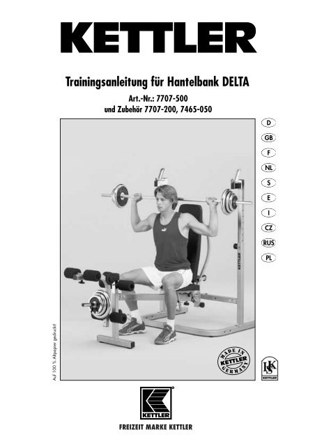 Trainingsanleitung fÃ¼r Hantelbank DELTA - Sportolino.de