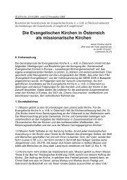 Die Evangelischen Kirchen in Österreich als missionarische Kirchen