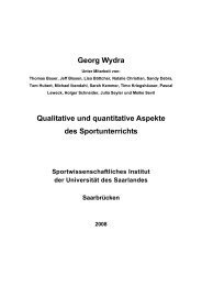 Georg Wydra Qualitative und quantitative Aspekte des Sportunterrichts