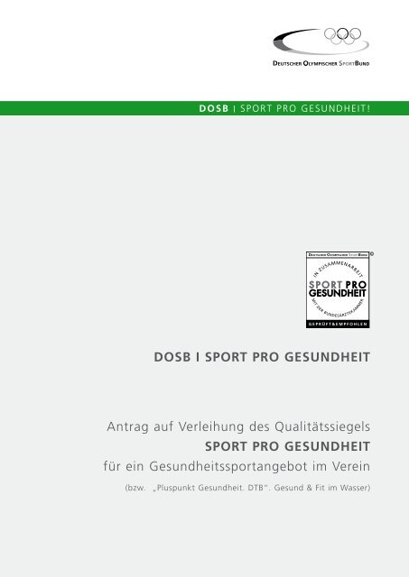 Formular downloaden - Sport pro Gesundheit