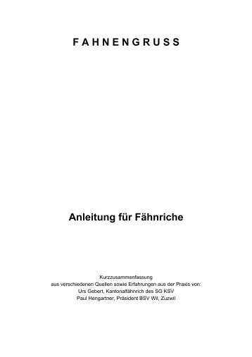 F A H N E N G R U S S Anleitung fÃ¼r FÃ¤hnriche