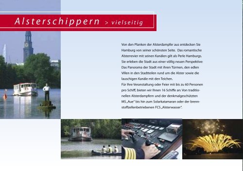 Charter-BroschÃ¼re als Download - Alster-Touristik GmbH Hamburg