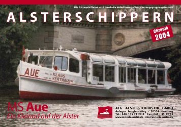 BroschÃ¼re der "MS Aue" - Alster-Touristik GmbH Hamburg
