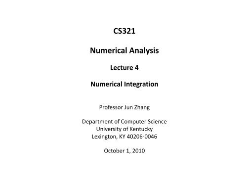 Lecture 4 - Computer Science Department - University of Kentucky